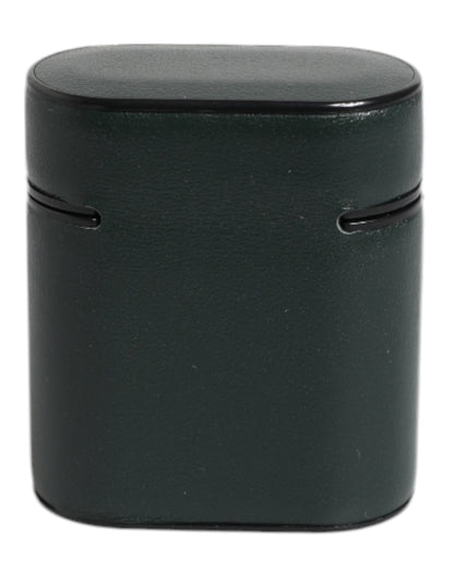 Funda para Airpods con tarjetero y logo de Dolce & Gabbana en piel de becerro verde
