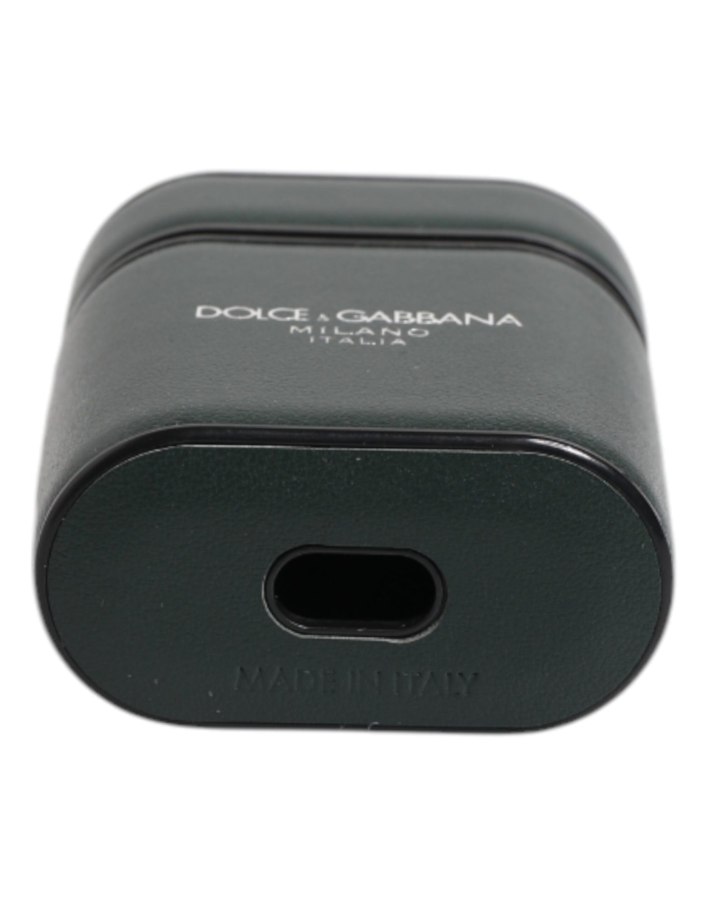 Funda para Airpods con tarjetero y logo de Dolce & Gabbana en piel de becerro verde