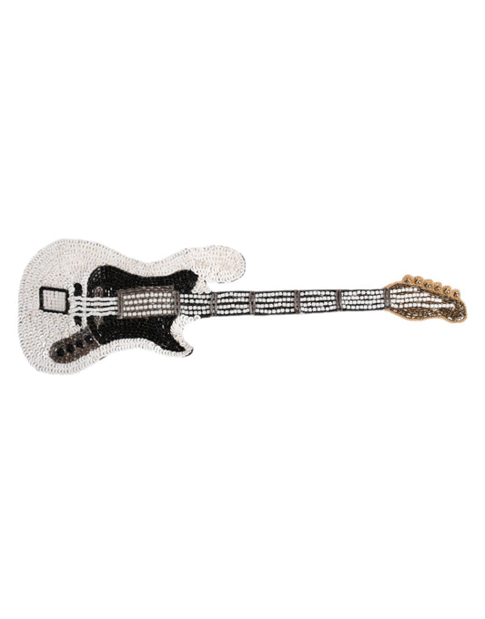Broche de alfiler de guitarra con logo de latón dorado y abalorios Dolce & Gabbana