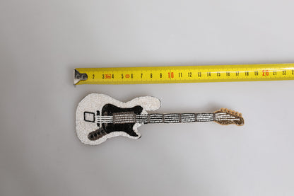 Broche de alfiler de guitarra con logo de latón dorado y abalorios Dolce & Gabbana