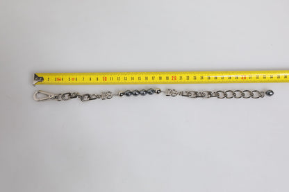 Pulsera Dolce & Gabbana de cadena plateada con broche de langosta y perlas grises