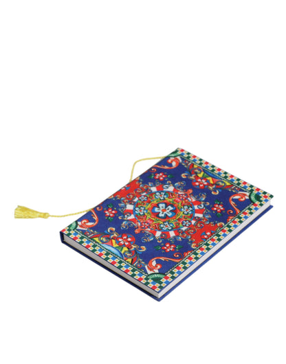 Cuaderno de poliéster multicolor con estampado Carretto Siciliano de Dolce & Gabbana