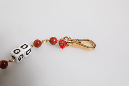 Pulsera con dados DG de Dolce & Gabbana en latón dorado multicolor con cadena