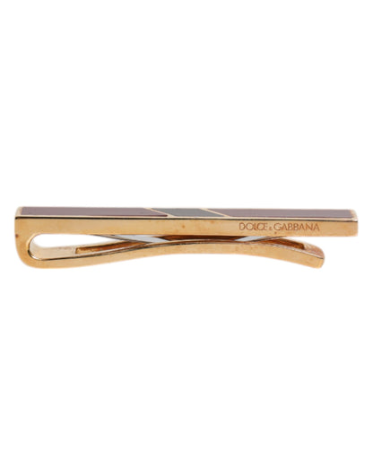 Barra de Corbata Dolce & Gabbana Multicolor de Latón Tono Dorado