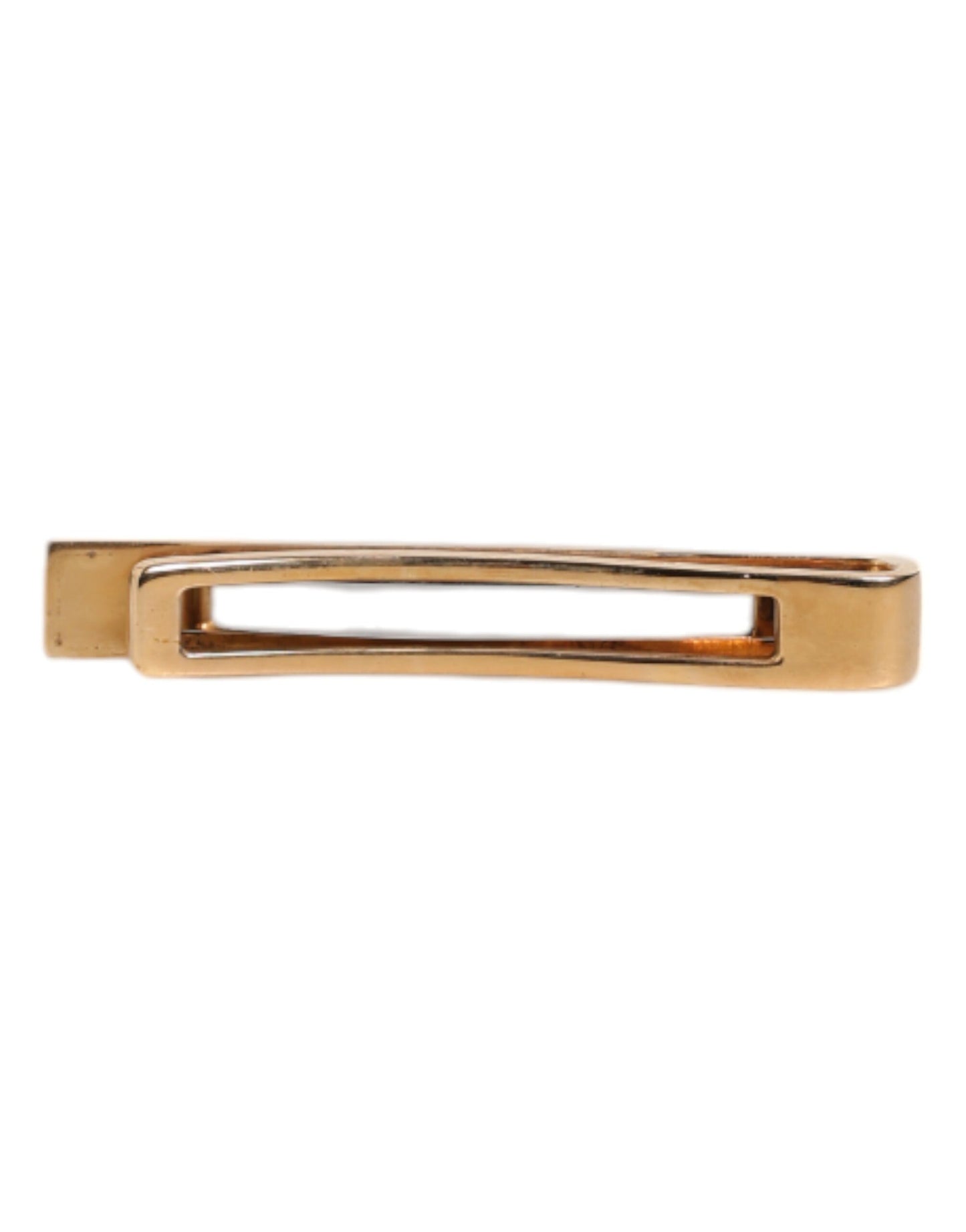 Dolce & Gabbana Pasador de Corbata de Latón Tono Dorado y Zafiro Negro