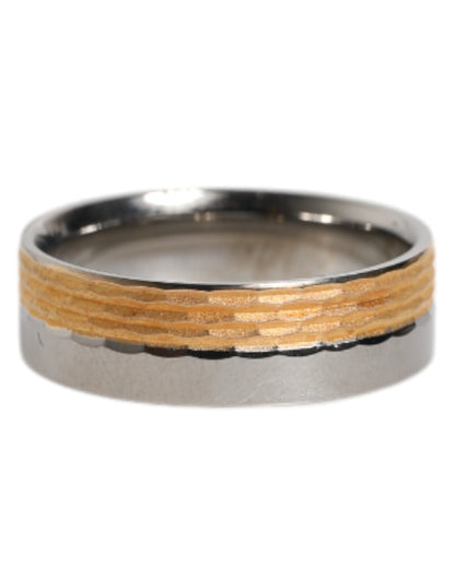 Dolce & Gabbana Gold Silver Tone Real Brass DG Logo Ring