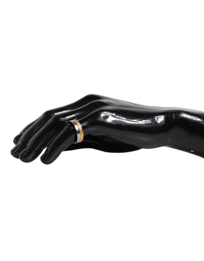 Dolce & Gabbana Gold Silver Tone Real Brass DG Logo Ring