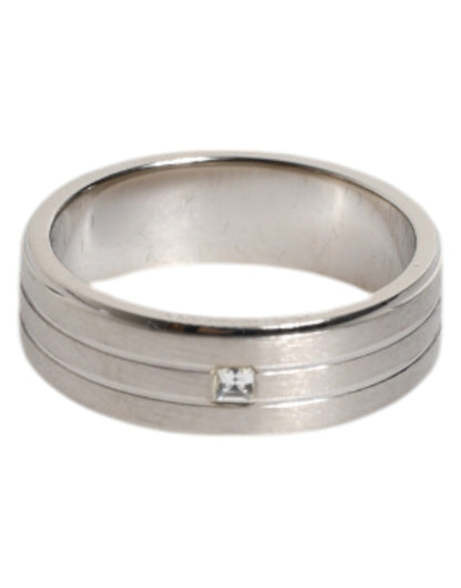 Anillo Dolce & Gabbana de latón plateado con logo DG de cristal transparente