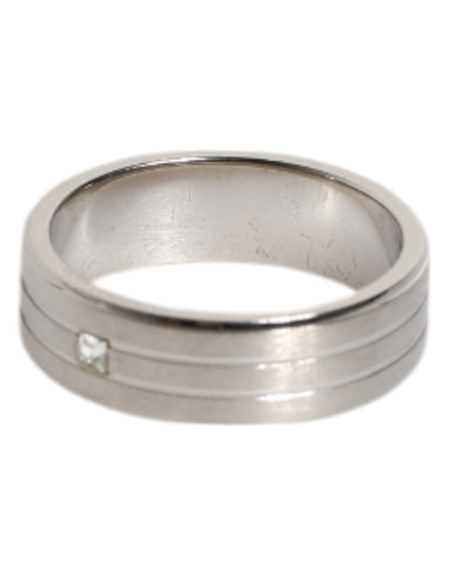 Anillo Dolce & Gabbana de latón plateado con logo DG de cristal transparente