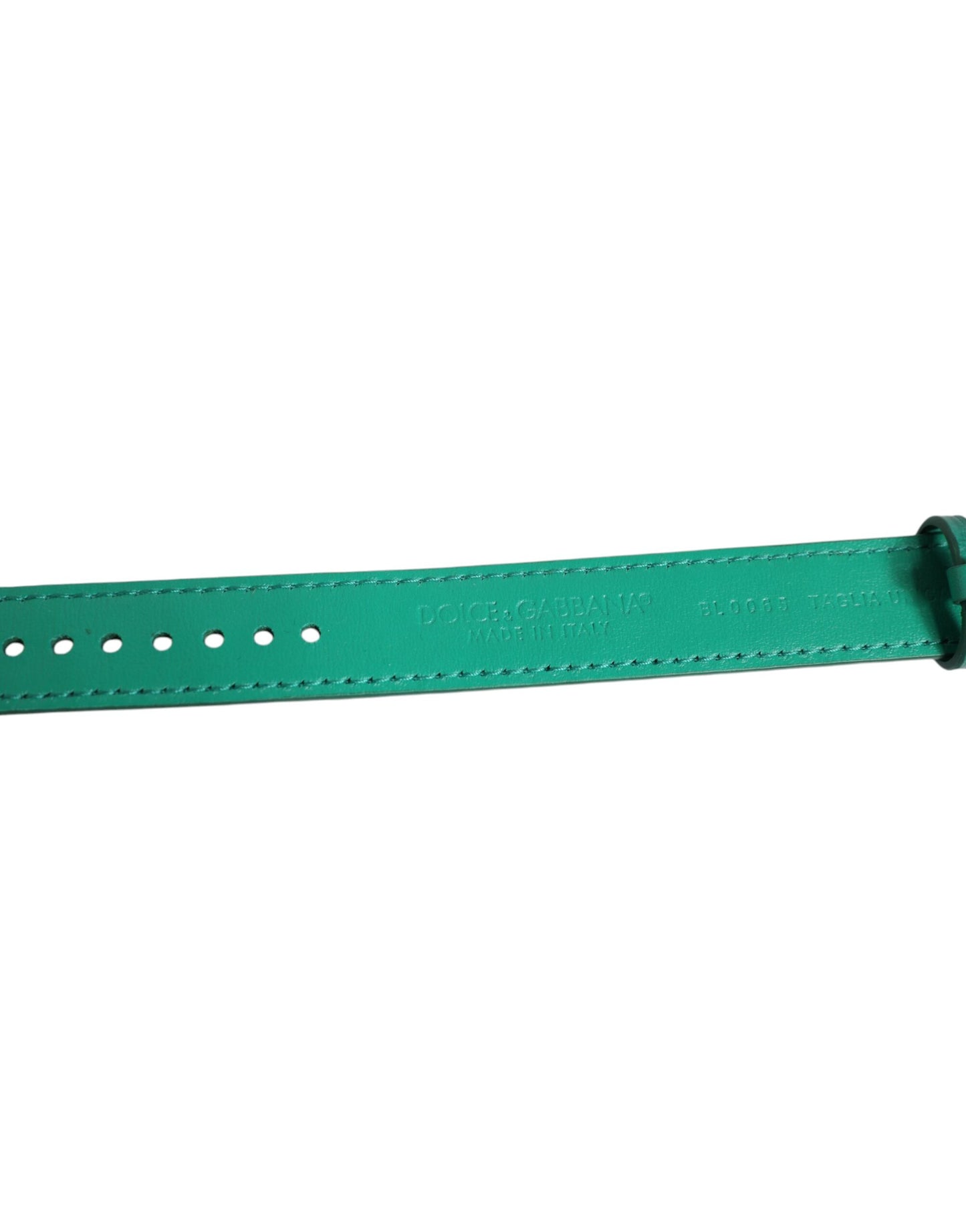 Brazalete de piel exótica verde con hebilla de metal dorado Dolce & Gabbana
