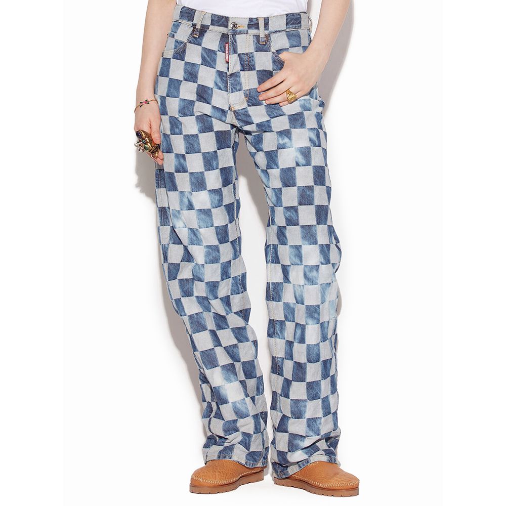 Dsquared² Vaqueros de algodón azul de corte relajado