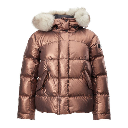 Chaqueta larga de poliéster rosa Peuterey