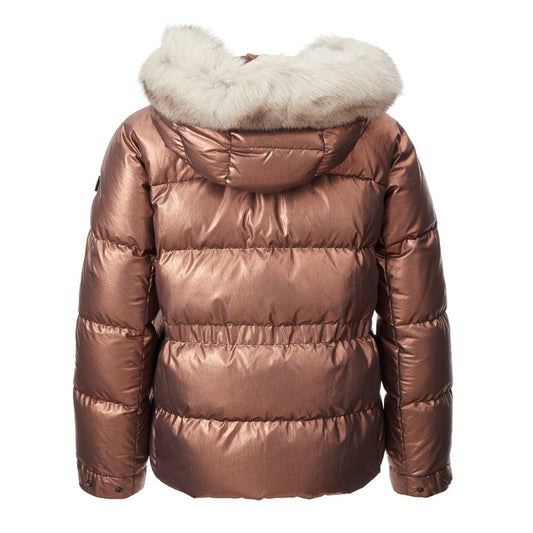 Chaqueta larga de poliéster rosa Peuterey