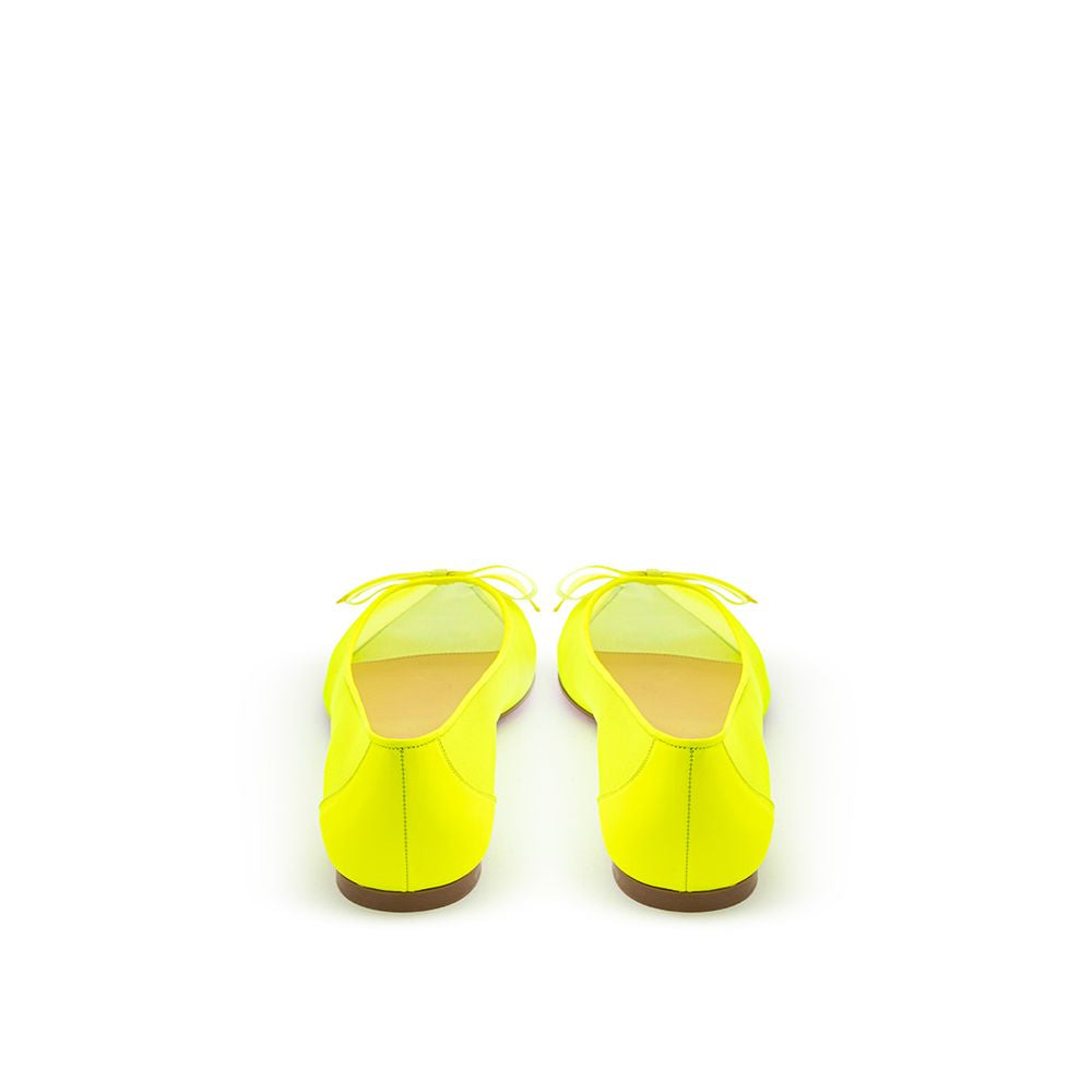Bailarinas Christian Louboutin de malla en tono amarillo