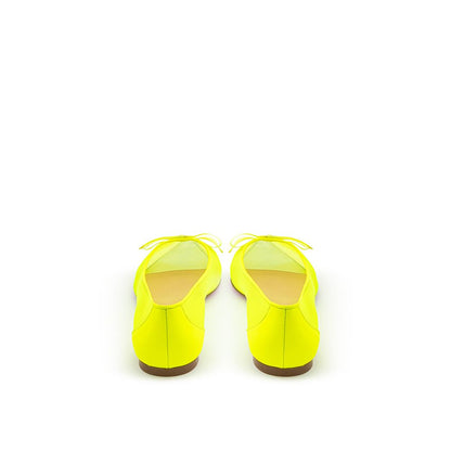 Bailarinas Christian Louboutin de malla en tono amarillo
