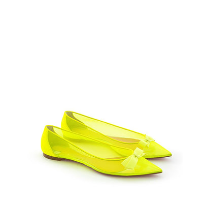 Bailarinas Christian Louboutin de malla en tono amarillo
