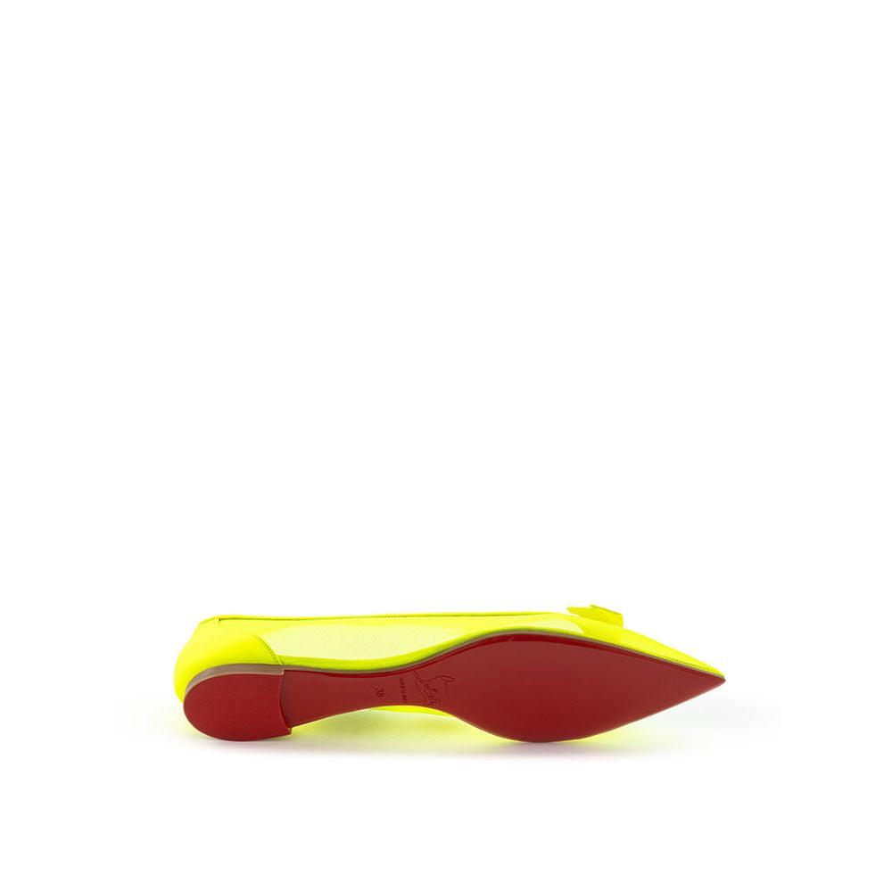 Bailarinas Christian Louboutin de malla en tono amarillo