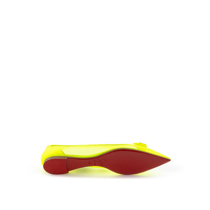 Bailarinas Christian Louboutin de malla en tono amarillo