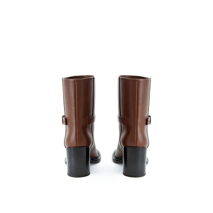 Botines Burberry de cuero marrón