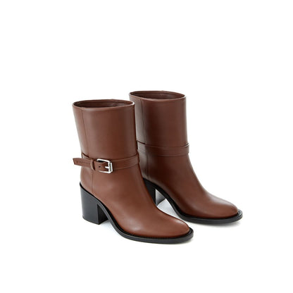 Botines Burberry de cuero marrón