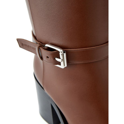 Botines Burberry de cuero marrón
