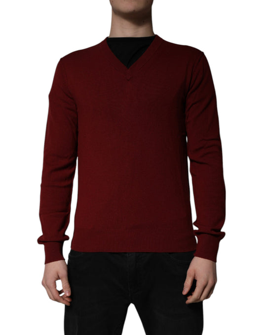 Suéter Dolce & Gabbana Granate Cachemira Escote Pico para Hombre