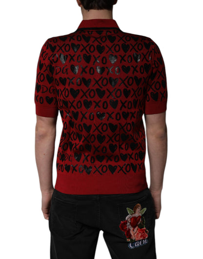 Polo con cuello Dolce & Gabbana XOXO de algodón rojo