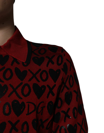 Polo con cuello Dolce & Gabbana XOXO de algodón rojo