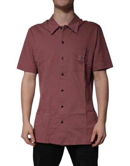 Camisa Polo Casual Abotonada Dolce & Gabbana Rosa Oscuro para Hombre
