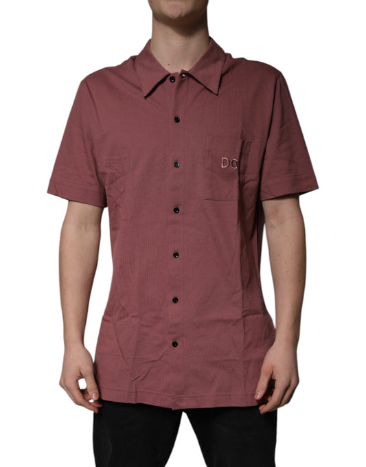Camisa Polo Casual Abotonada Dolce & Gabbana Rosa Oscuro para Hombre