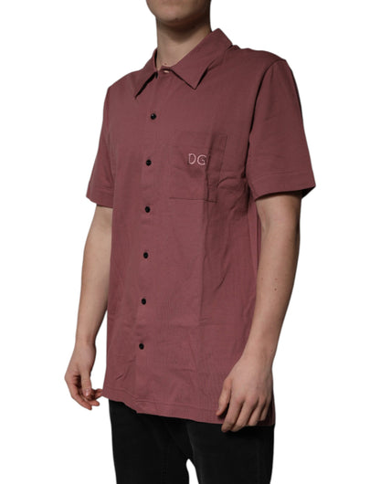 Camisa Polo Casual Abotonada Dolce & Gabbana Rosa Oscuro para Hombre