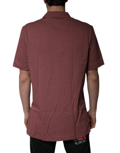 Camisa Polo Casual Abotonada Dolce & Gabbana Rosa Oscuro para Hombre
