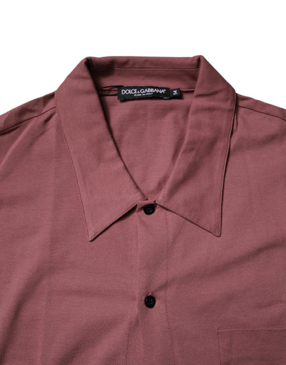 Camisa Polo Casual Abotonada Dolce & Gabbana Rosa Oscuro para Hombre