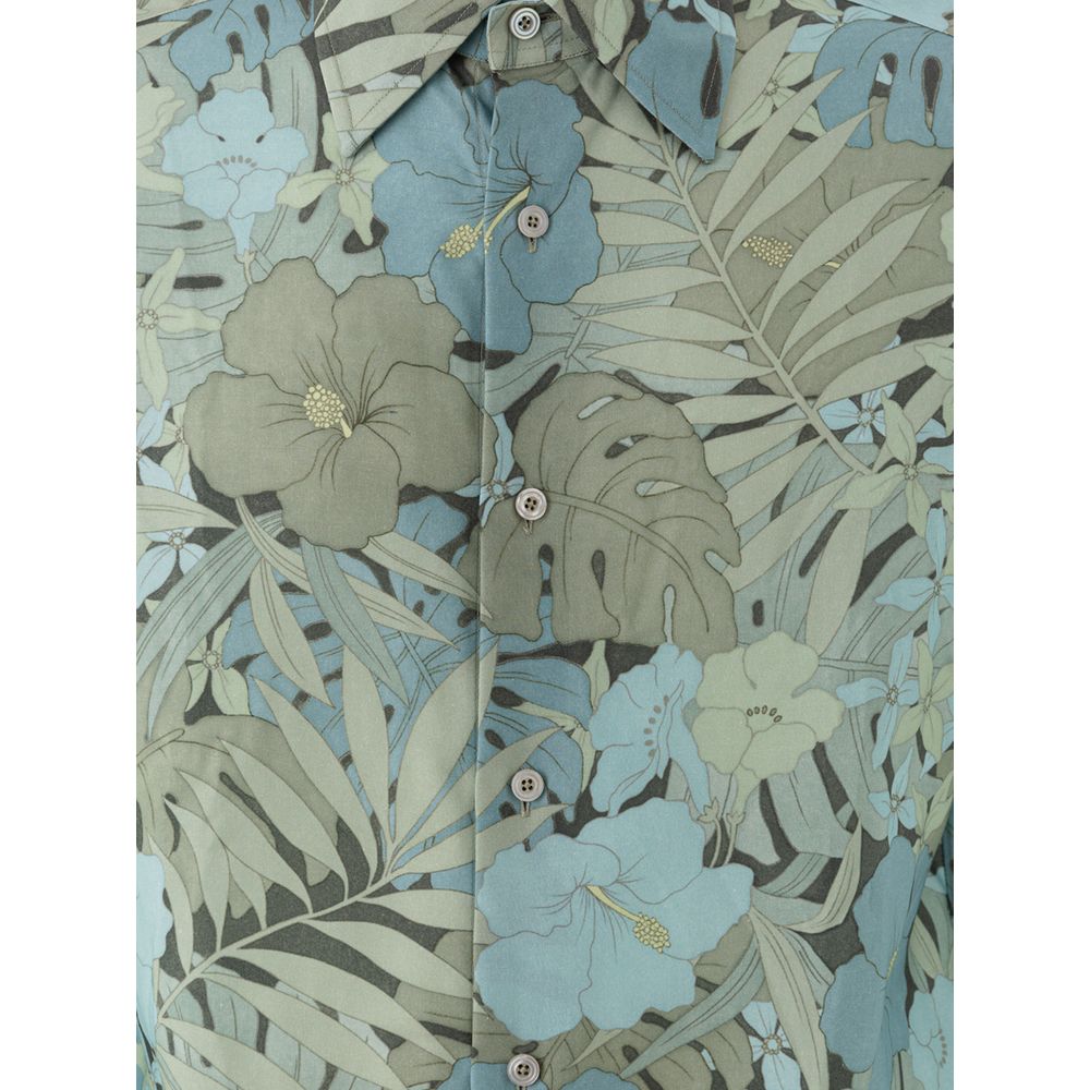 Camisa Tom Ford de lyocell azul con estampado