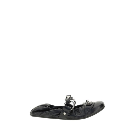 Balenciaga Bailarinas de piel de becerro negra Bos Taurus