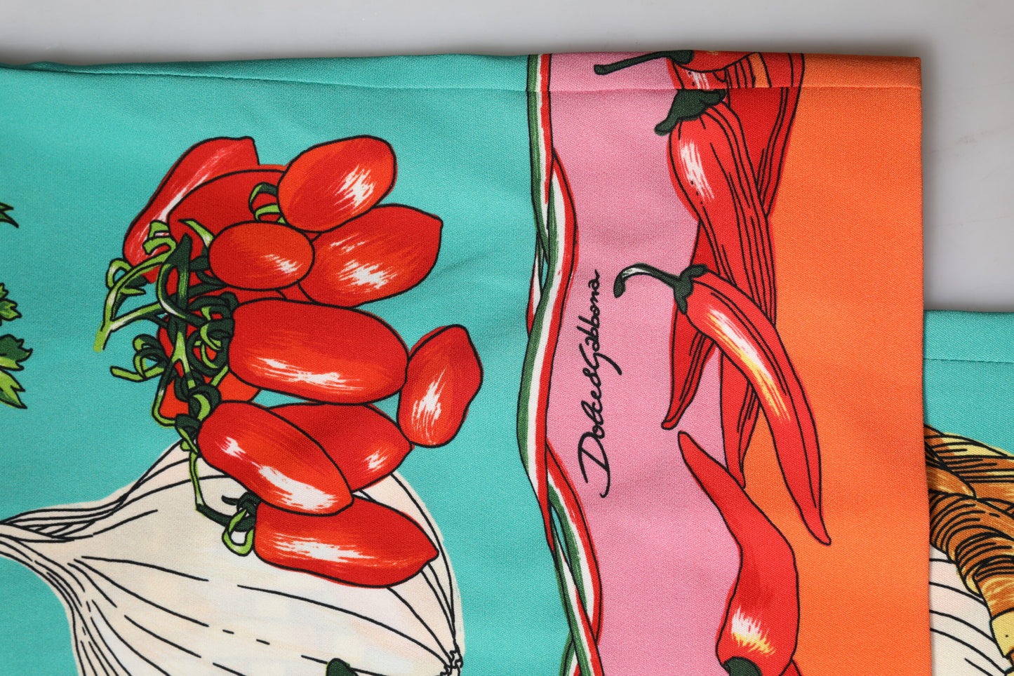 Pantalones Rectos Estampados de Seda Verde de Dolce & Gabbana