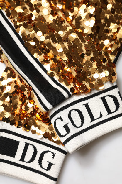 Pantalones jogger con lentejuelas y logotipo DG metálico dorado de Dolce & Gabbana