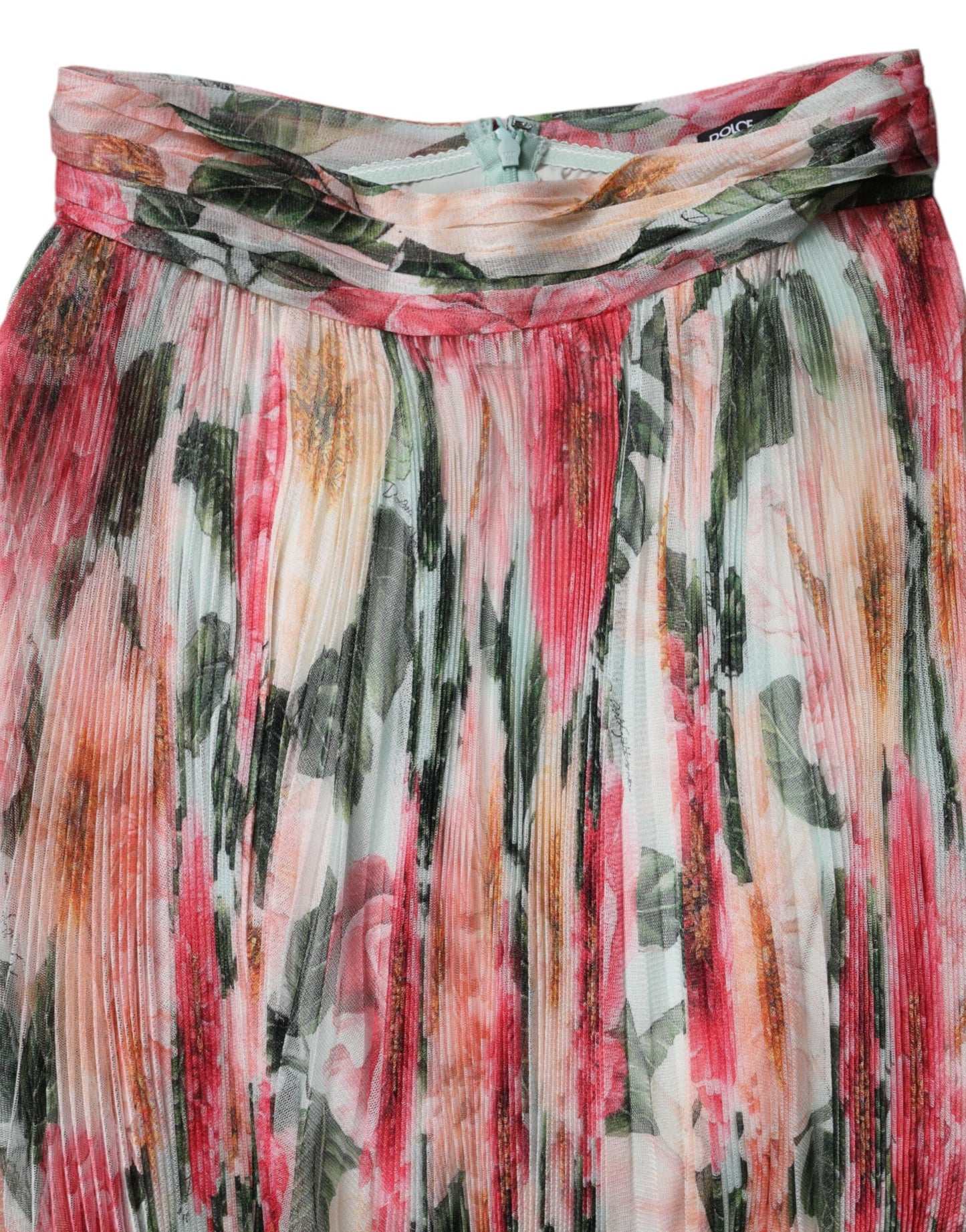 Falda midi de seda multicolor con estampado floral y talle alto de Dolce & Gabbana