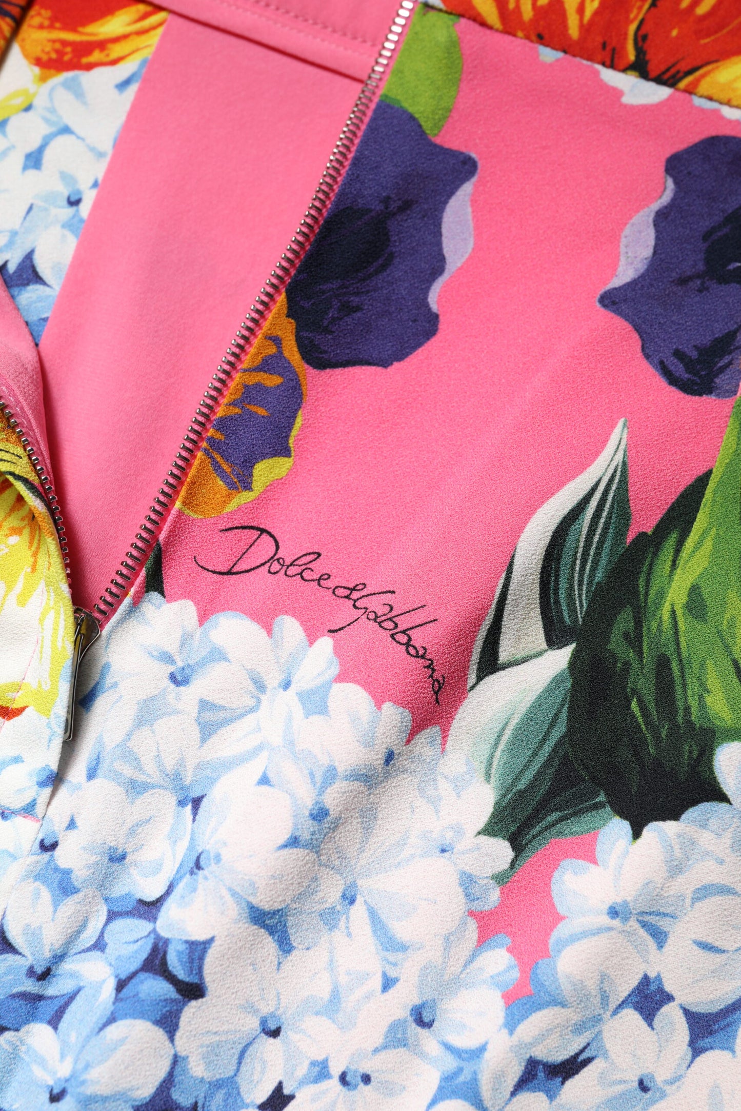 Falda midi de talle alto con estampado floral multicolor de Dolce & Gabbana