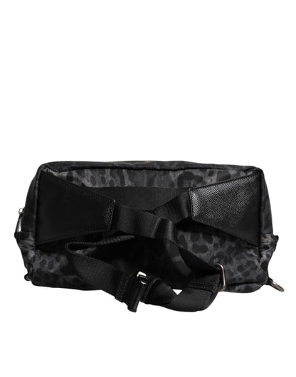 Riñonera Dolce & Gabbana Negra Gris Leopardo con Logo DG