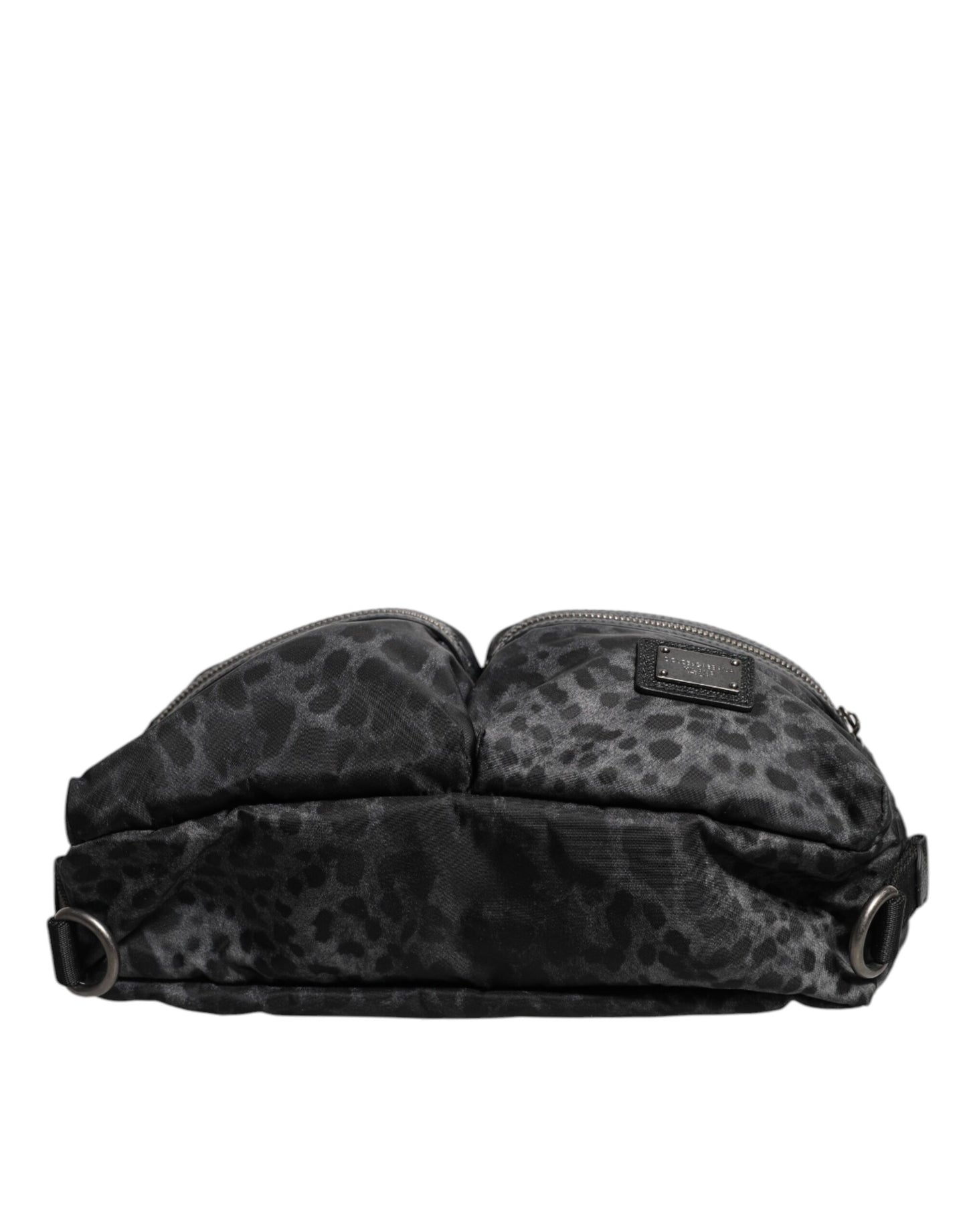 Riñonera Dolce & Gabbana Negra Gris Leopardo con Logo DG