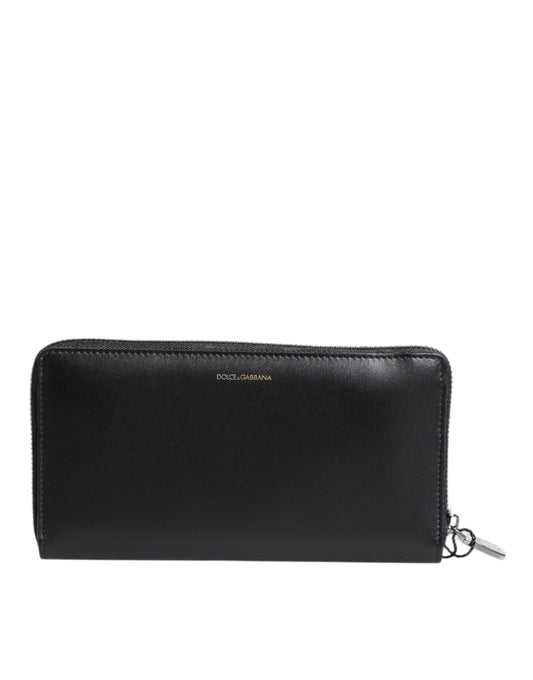 Cartera continental Dolce & Gabbana de cuero exótico negro azul repujado