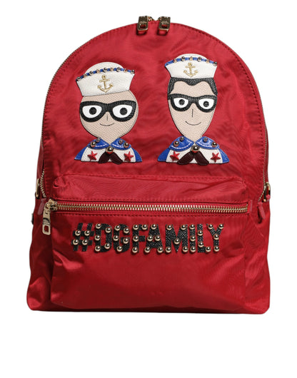 Mochila con adornos #DGFAMILY VULCANO roja de Dolce & Gabbana