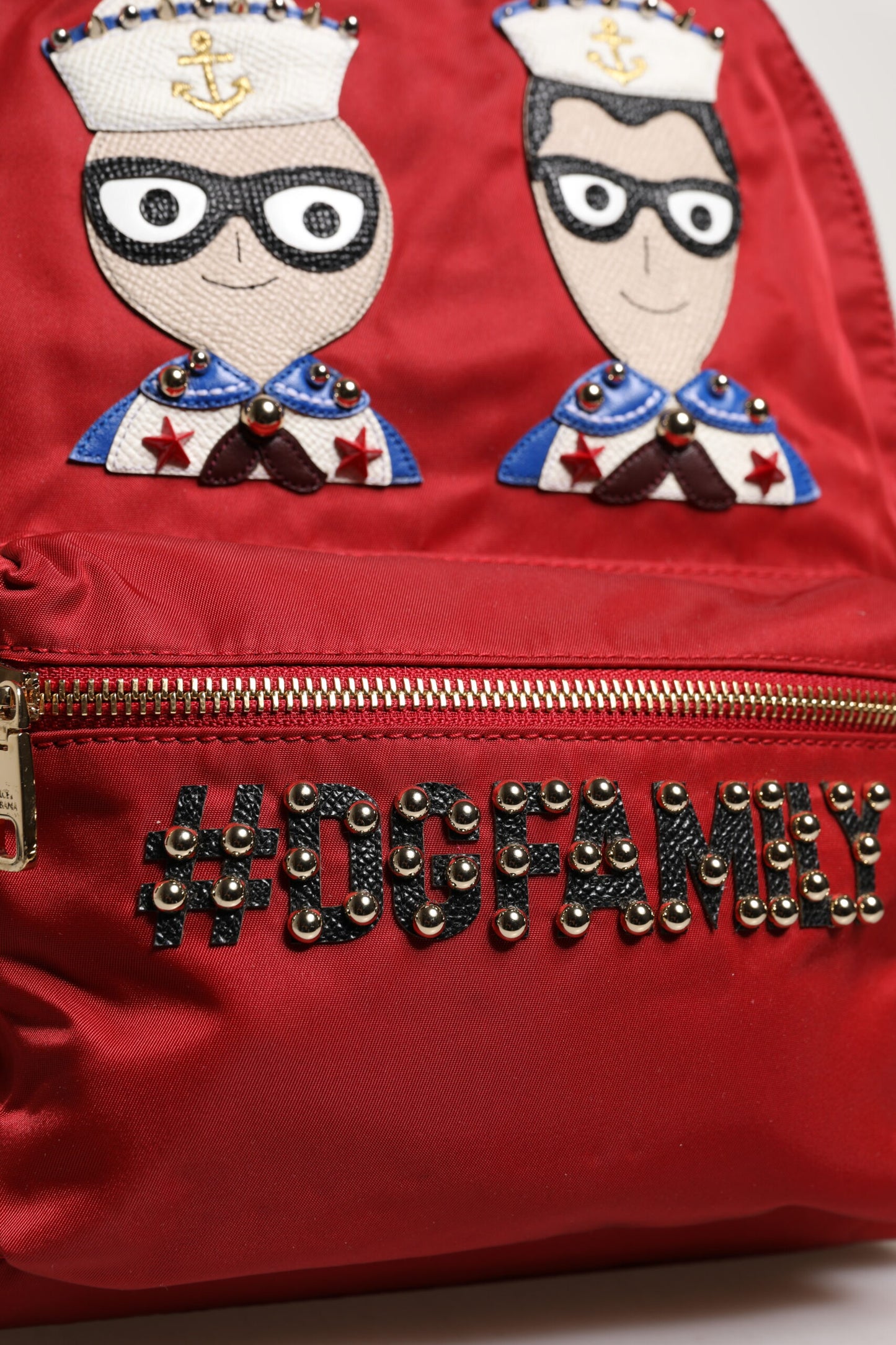Mochila con adornos #DGFAMILY VULCANO roja de Dolce & Gabbana