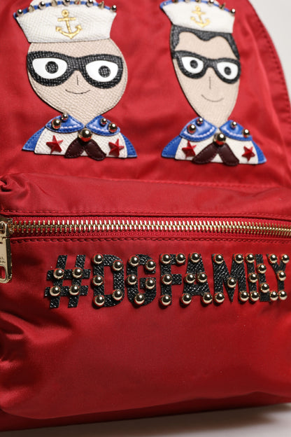 Mochila con adornos #DGFAMILY VULCANO roja de Dolce & Gabbana