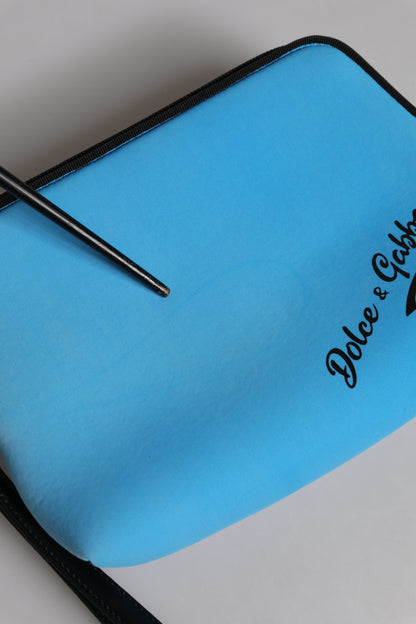 Bolso de mano Dolce & Gabbana azul con logo DG estampado y cremallera
