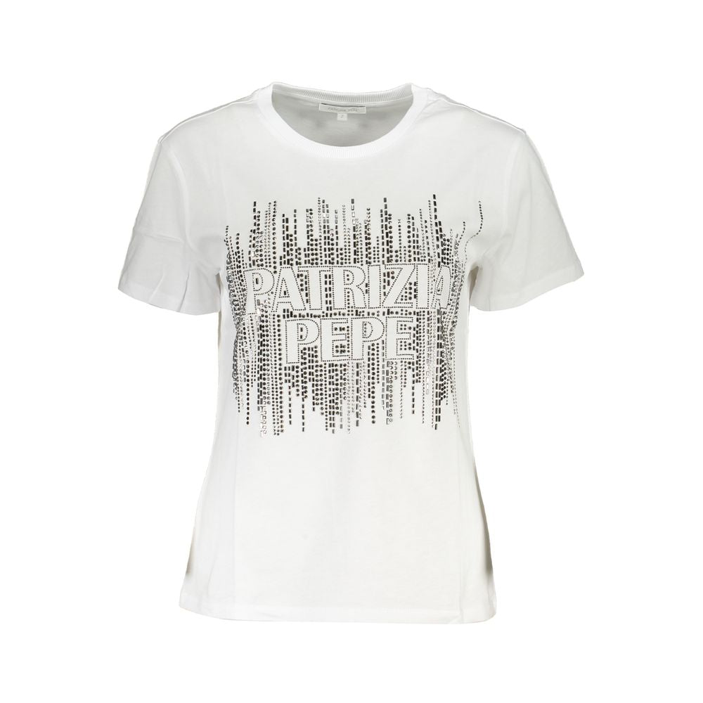 Patrizia Pepe Camiseta Blanca de Algodón para Mujer