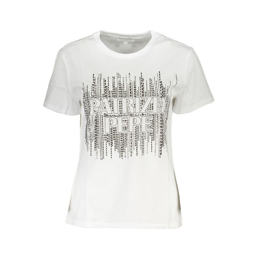 Patrizia Pepe Camiseta Blanca de Algodón para Mujer