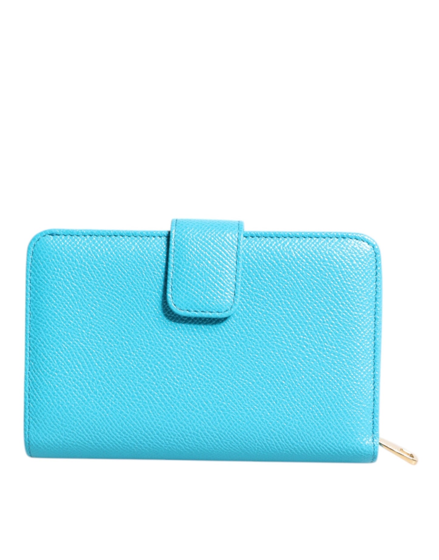 Cartera con cierre Dolce & Gabbana Light Blue de cuero, estilo continental con doblez