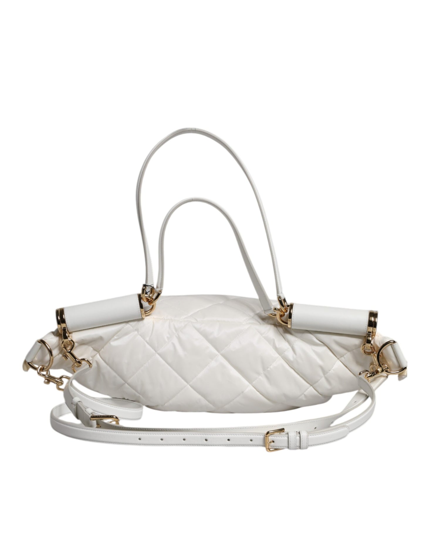 Riñonera de cintura Dolce & Gabbana blanca acolchada con placa del logo